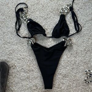 SAME Los Angeles black chain bikini bottoms ONLY size small